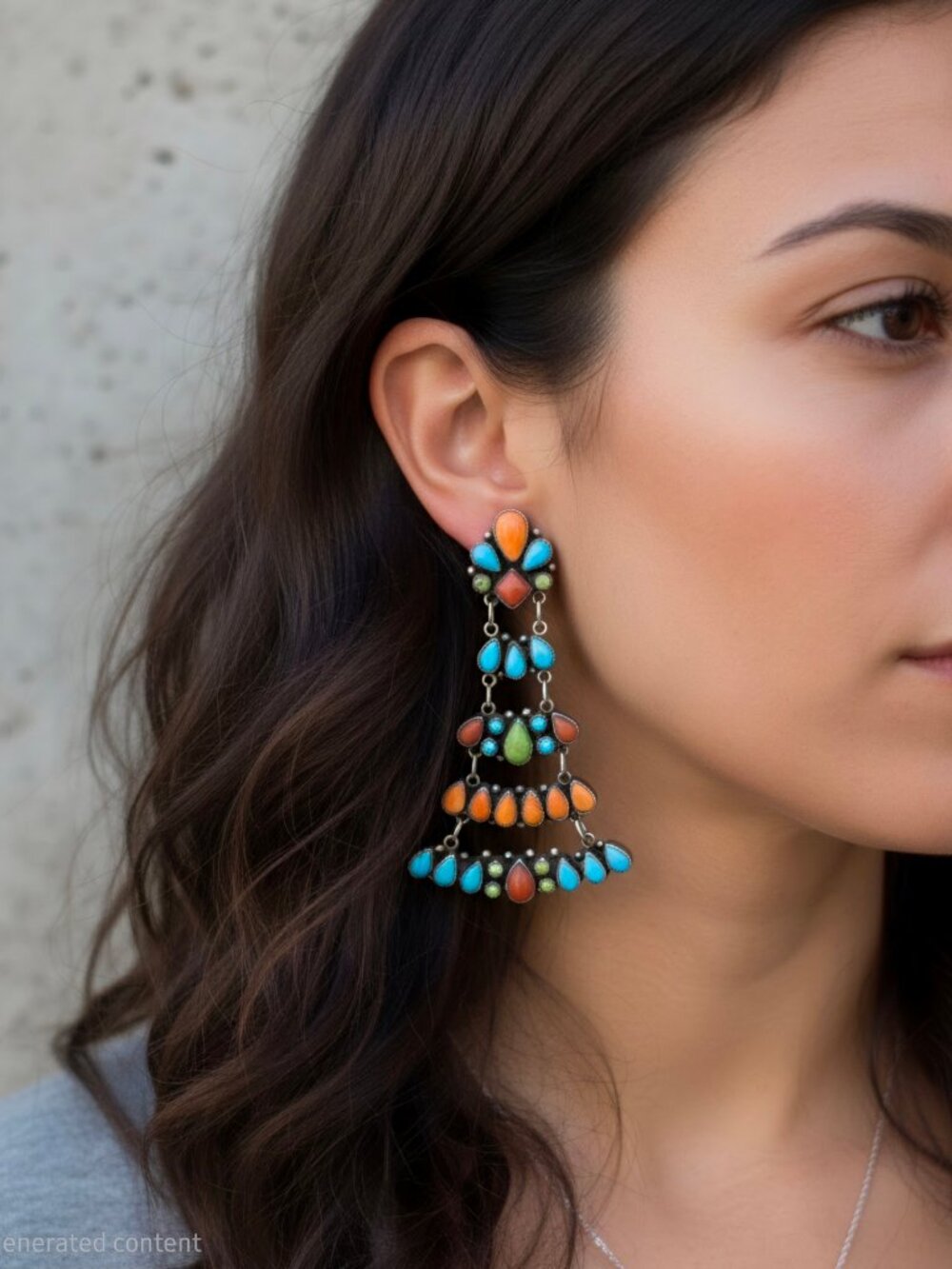 Vintage Leo Feeney Multi Stone Chandelier Earrings